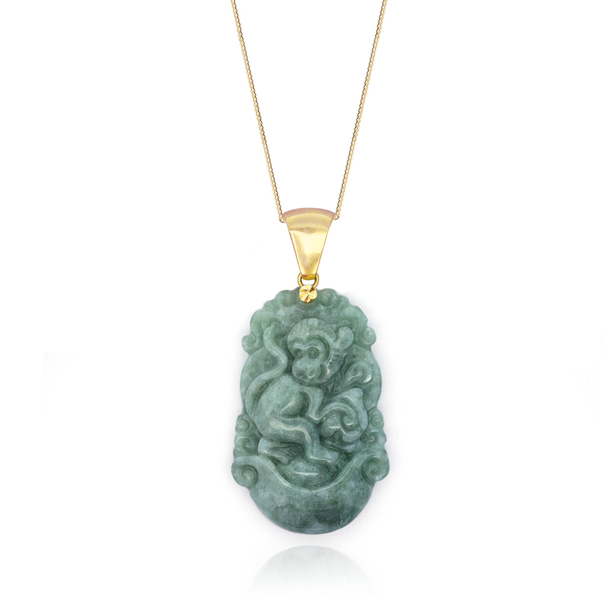 Chinese Zodiac Jade Pendant: Monkey